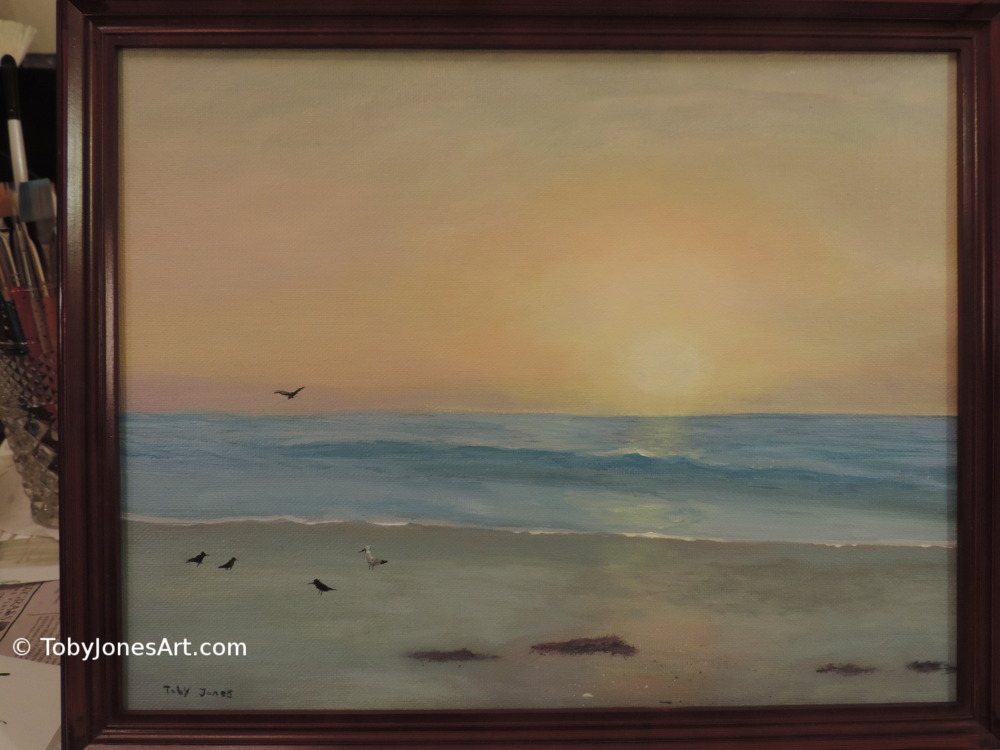 Sunrise Crows Painting