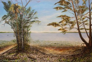 Shell Mound at Norwalk Point acrylic on canvas 36 x 24" inches Price: $2500